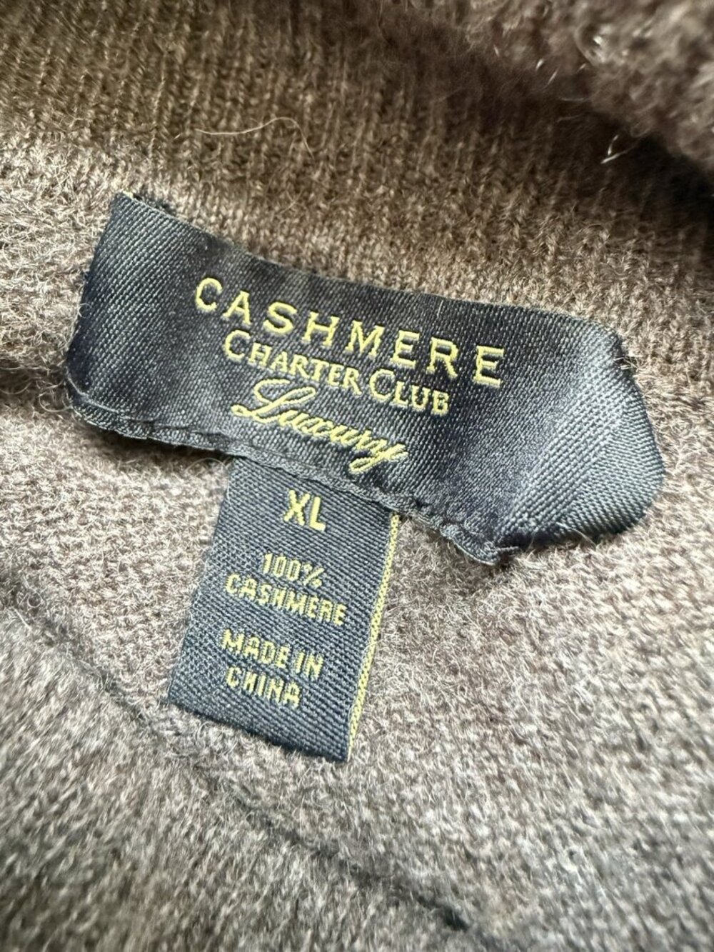 Charter Club Cashmere Luxury Turtleneck Sweater Womens XL Taupe Classic - Picture 5 of 8